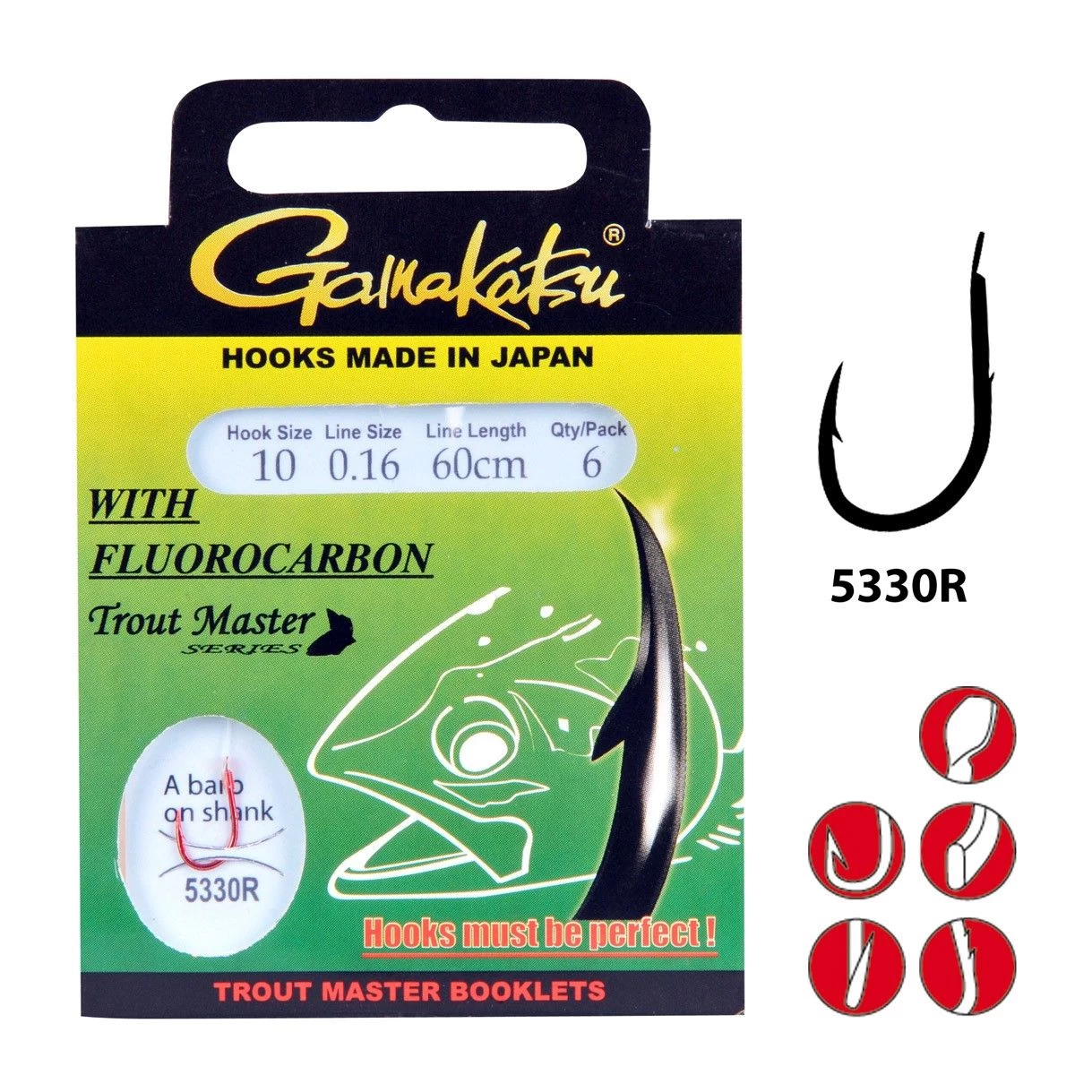 Gamakatsu Hakenboekje BKS 5330 Rood Fluoro Carbon 60 Cm Trout 3 Gamakatsu Hakenboekje BKS 5330 Rood Fluoro Carbon 60 Cm Trout