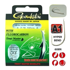 Gamakatsu Hakenboekje BKS 608 Nikkel Fluoro Carbon 100 Cm Trout